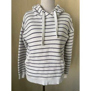 ROXY White/Blue Striped Hoodie Sweatshirt